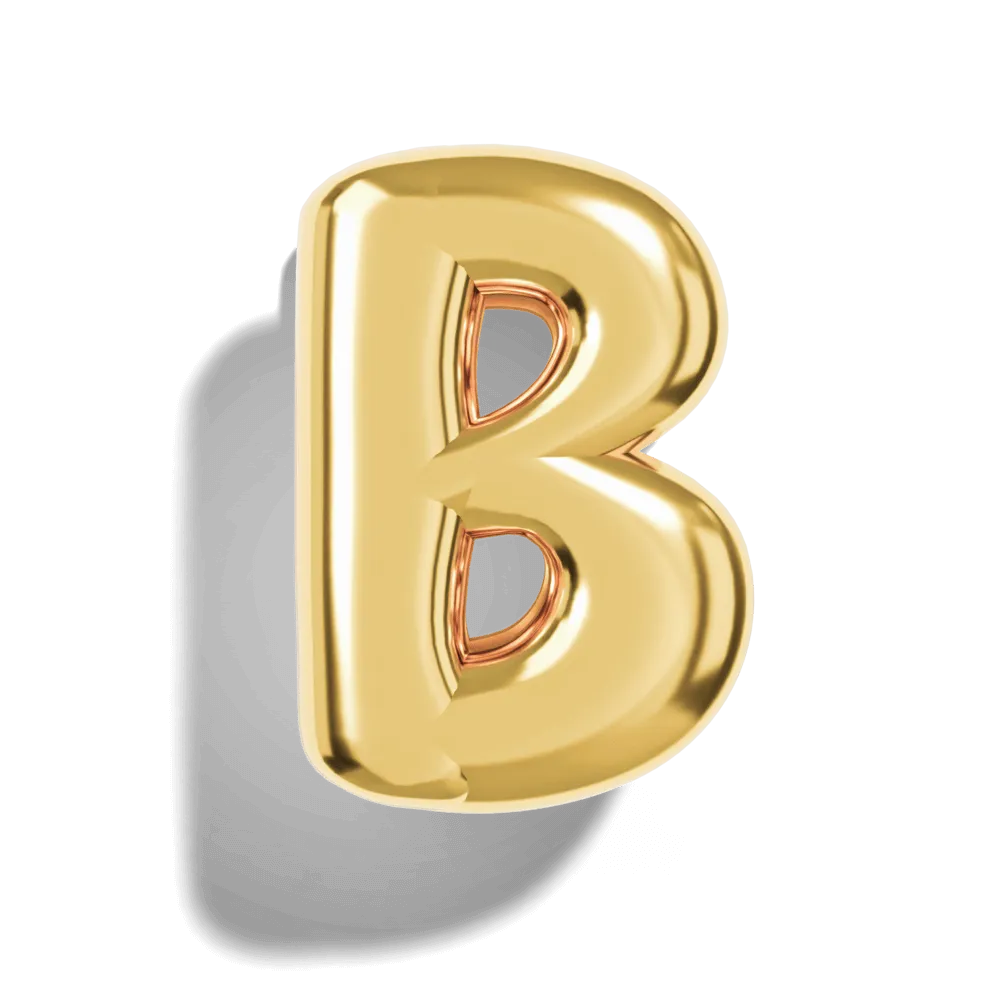 Gold Bubble Letter Charms