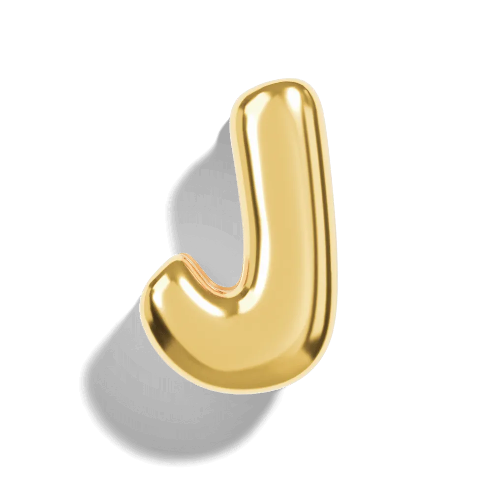 Gold Bubble Letter Charms