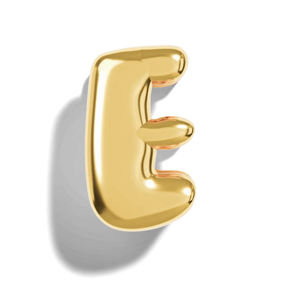 Gold Bubble Letter Charms