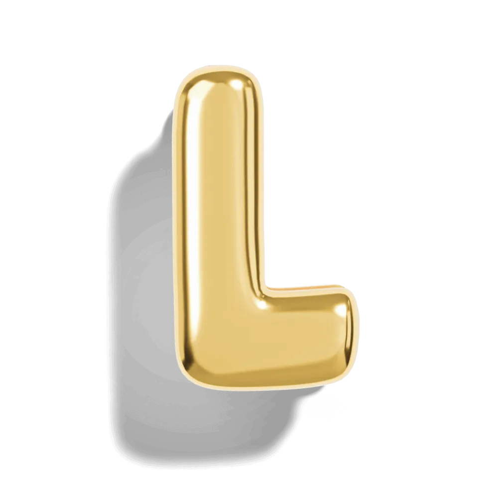 Gold Bubble Letter Charms