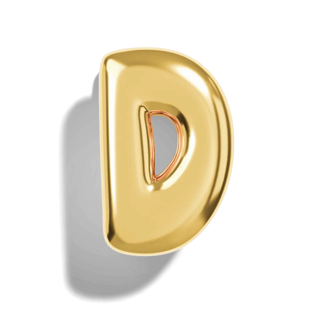 Gold Bubble Letter Charms