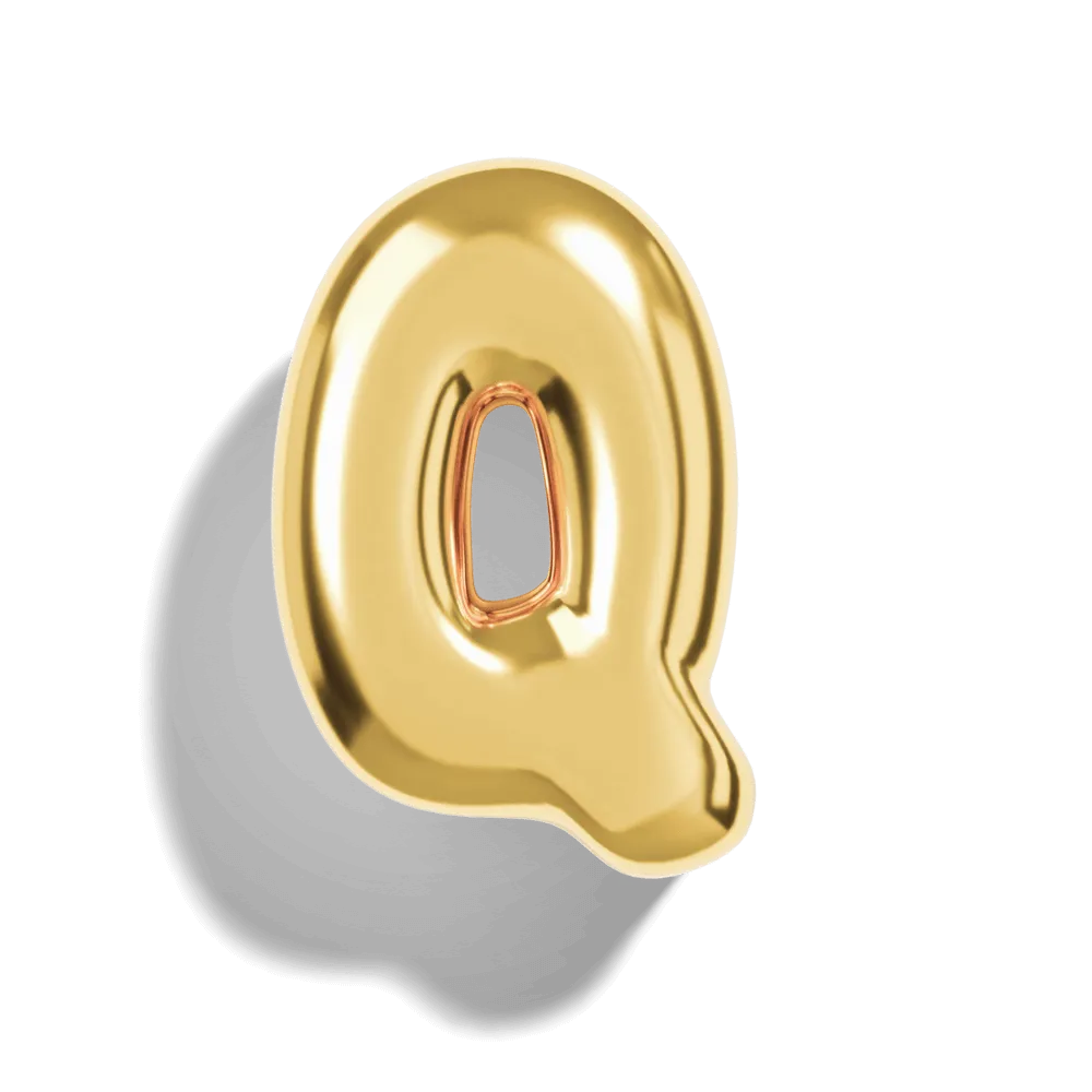 Gold Bubble Letter Charms