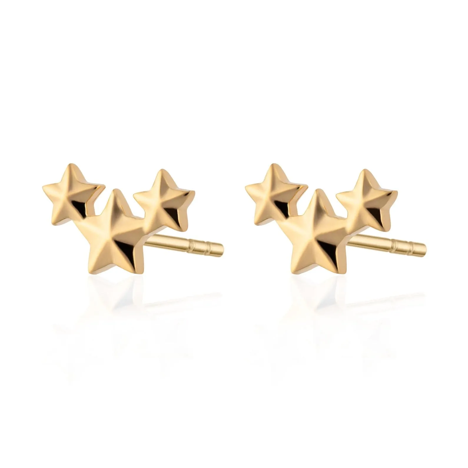 Gold Plated Star Cluster Stud Earrings