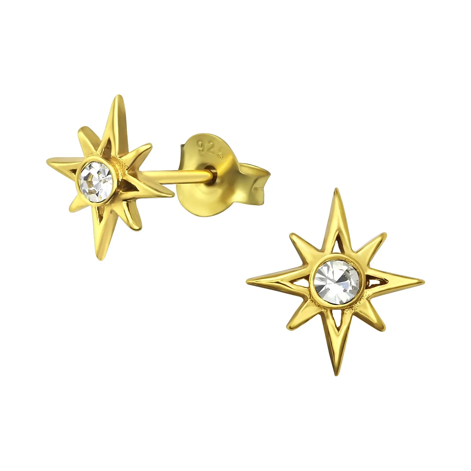 Gold Star Crystal Stud