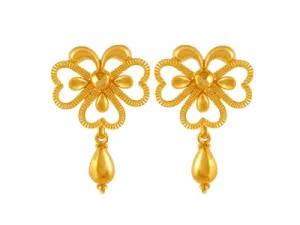 Graceful Flower Petals Shape 22k Gold Earrings