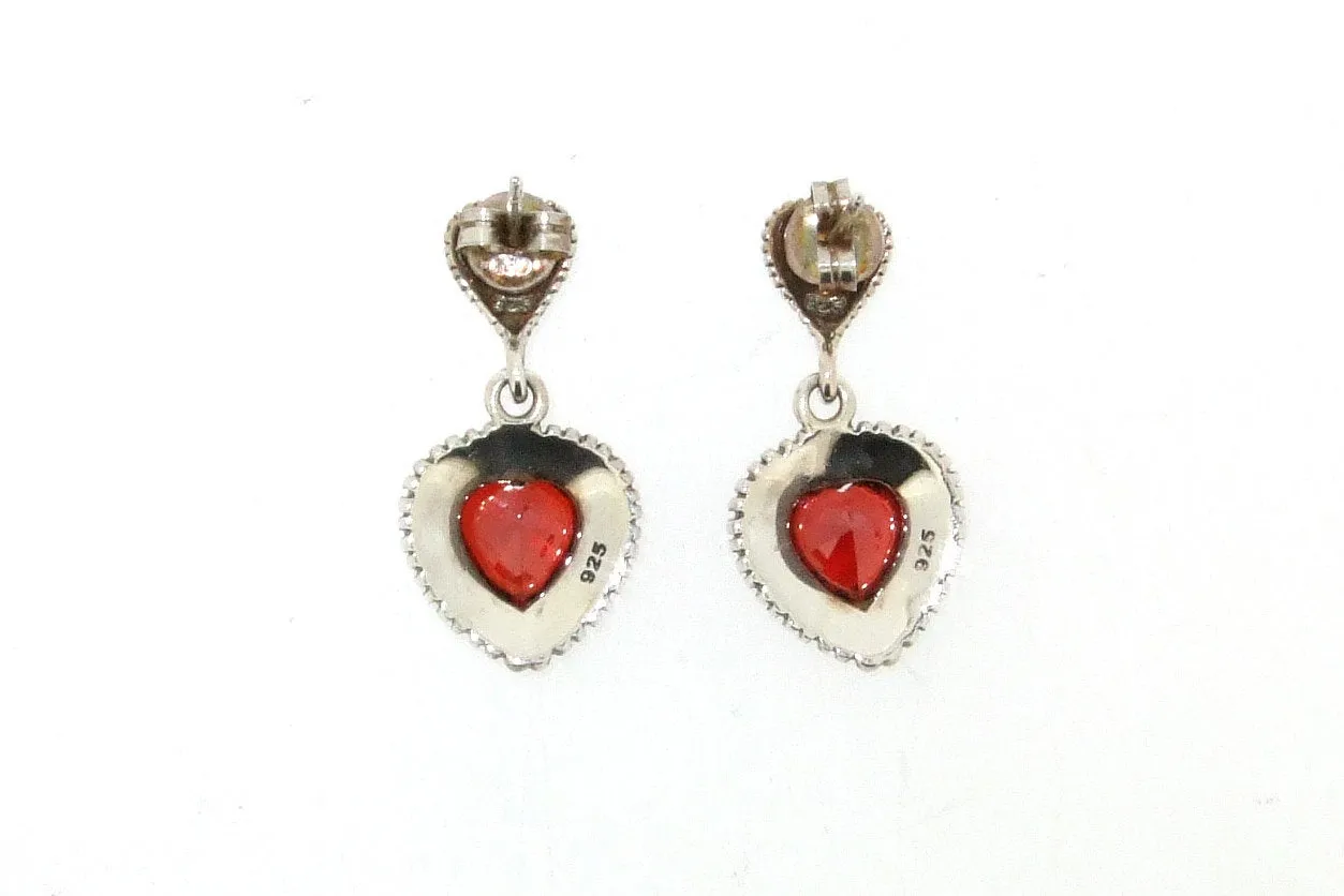 Heart Earrings Silver Marcasite