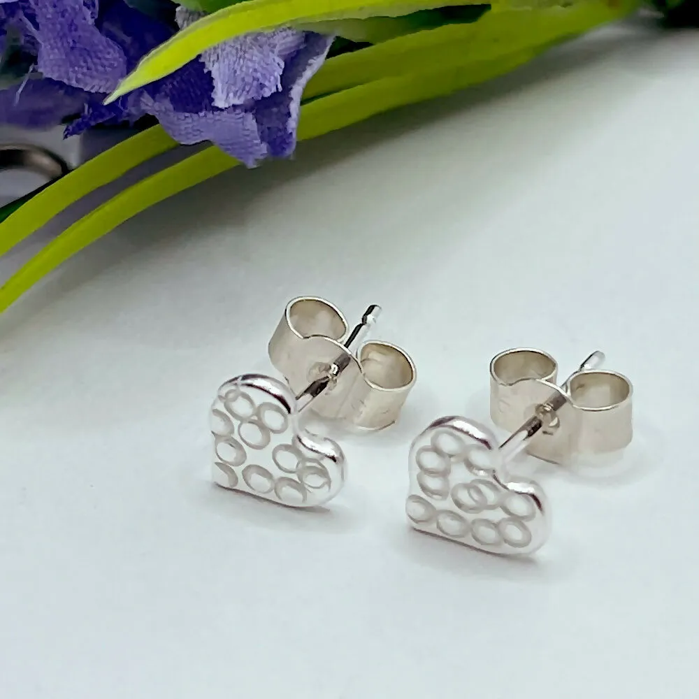 Heart Studs - Sterling Silver