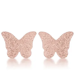 Jess Butterfly Rose Gold Stud Earrings | Stainless Steel