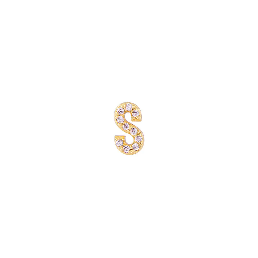 LETTER PAVE STUD - S