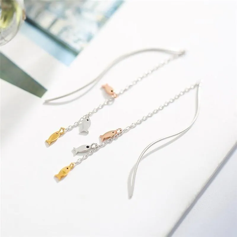 Long Tassel Fish Drop Earrings Fashion Female Earrings