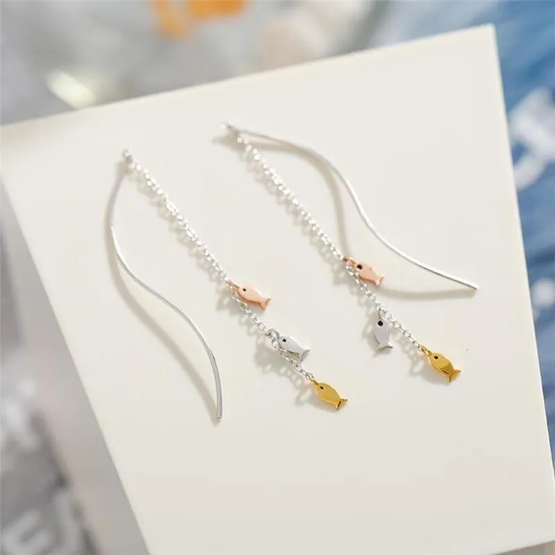 Long Tassel Fish Drop Earrings Fashion Female Earrings