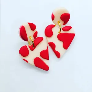 LOVE LOVE LOVE - Pink and Red Drop Earrings