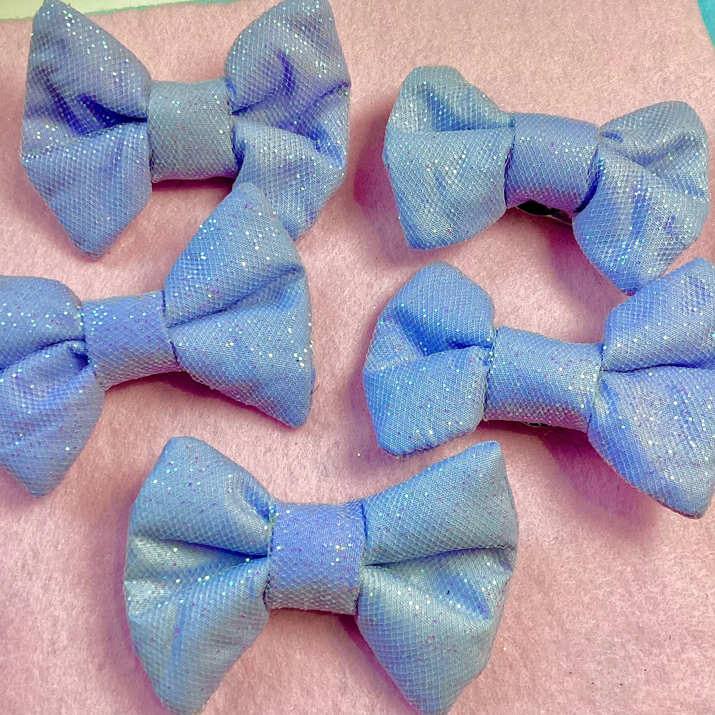 Magical Fairy Glitter Hair Bow Clip (Periwinkle)