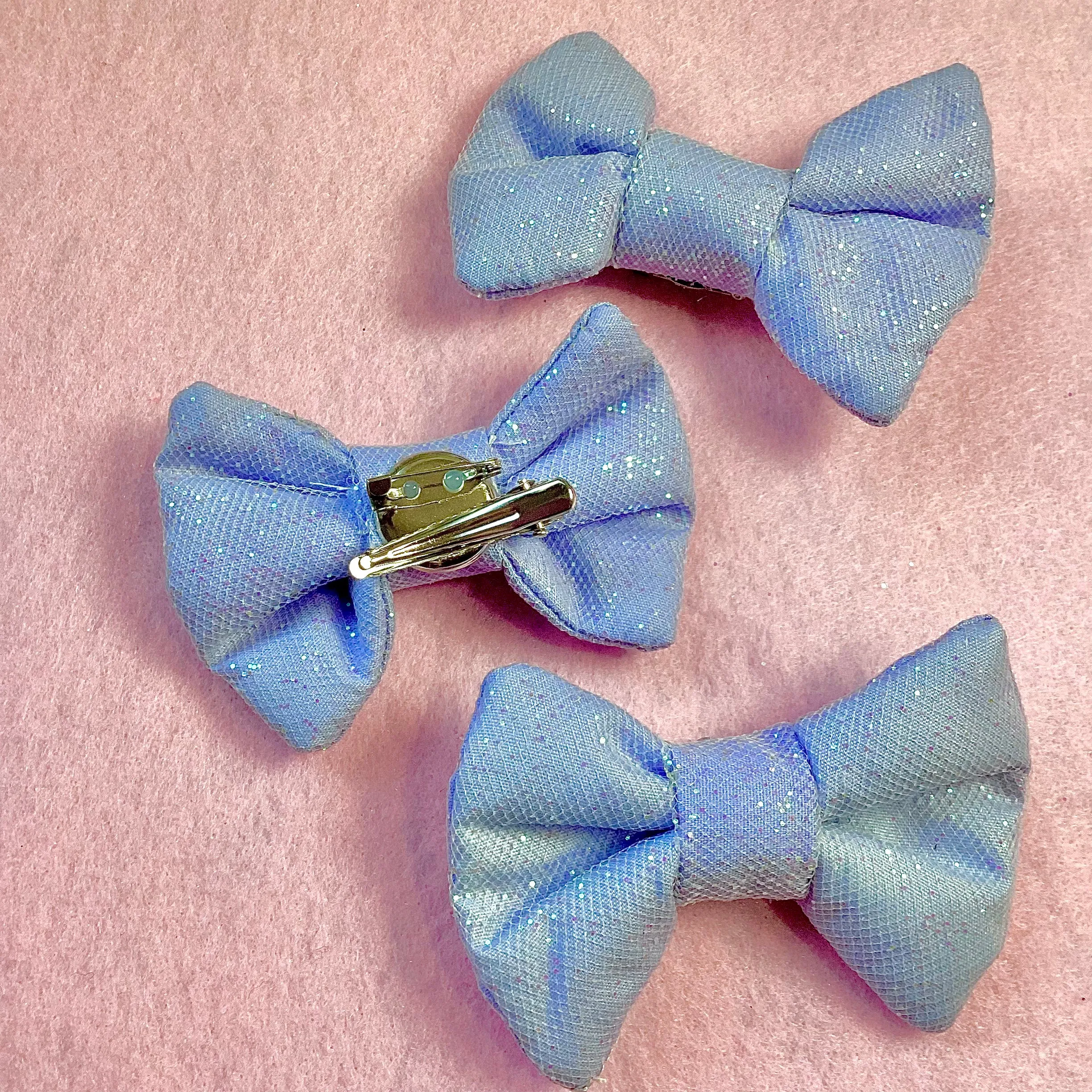 Magical Fairy Glitter Hair Bow Clip (Periwinkle)