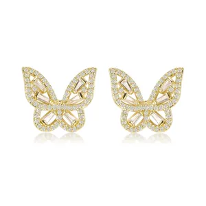 Mariposa Butterfly Gold Stud Earrings | 2ct