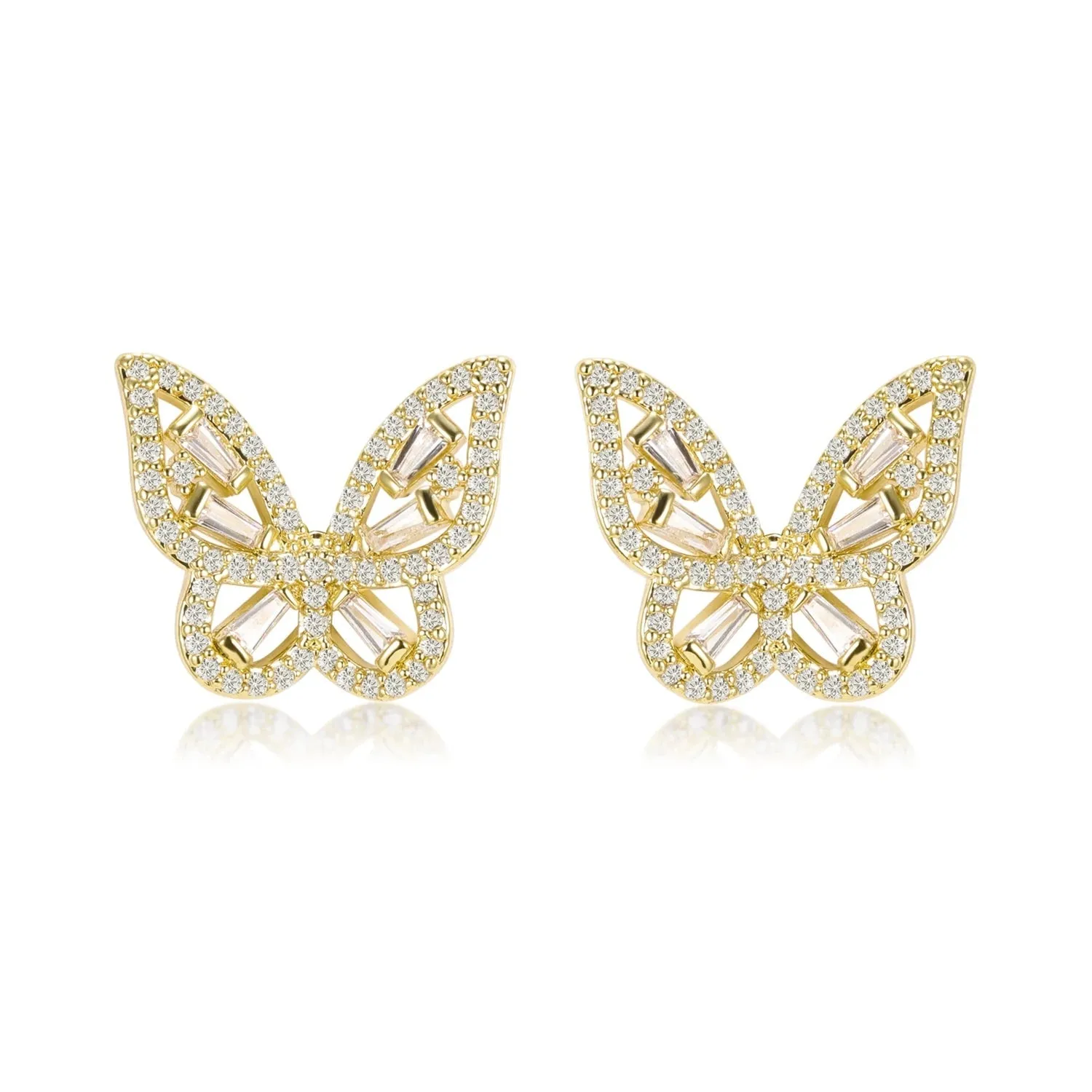 Mariposa Butterfly Gold Stud Earrings | 2ct