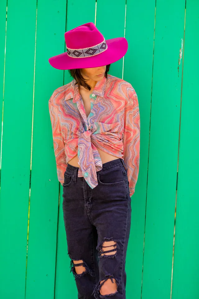 Mauve Western Hat