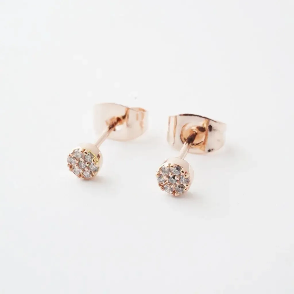 Mini Circle Crystal Stud Earrings