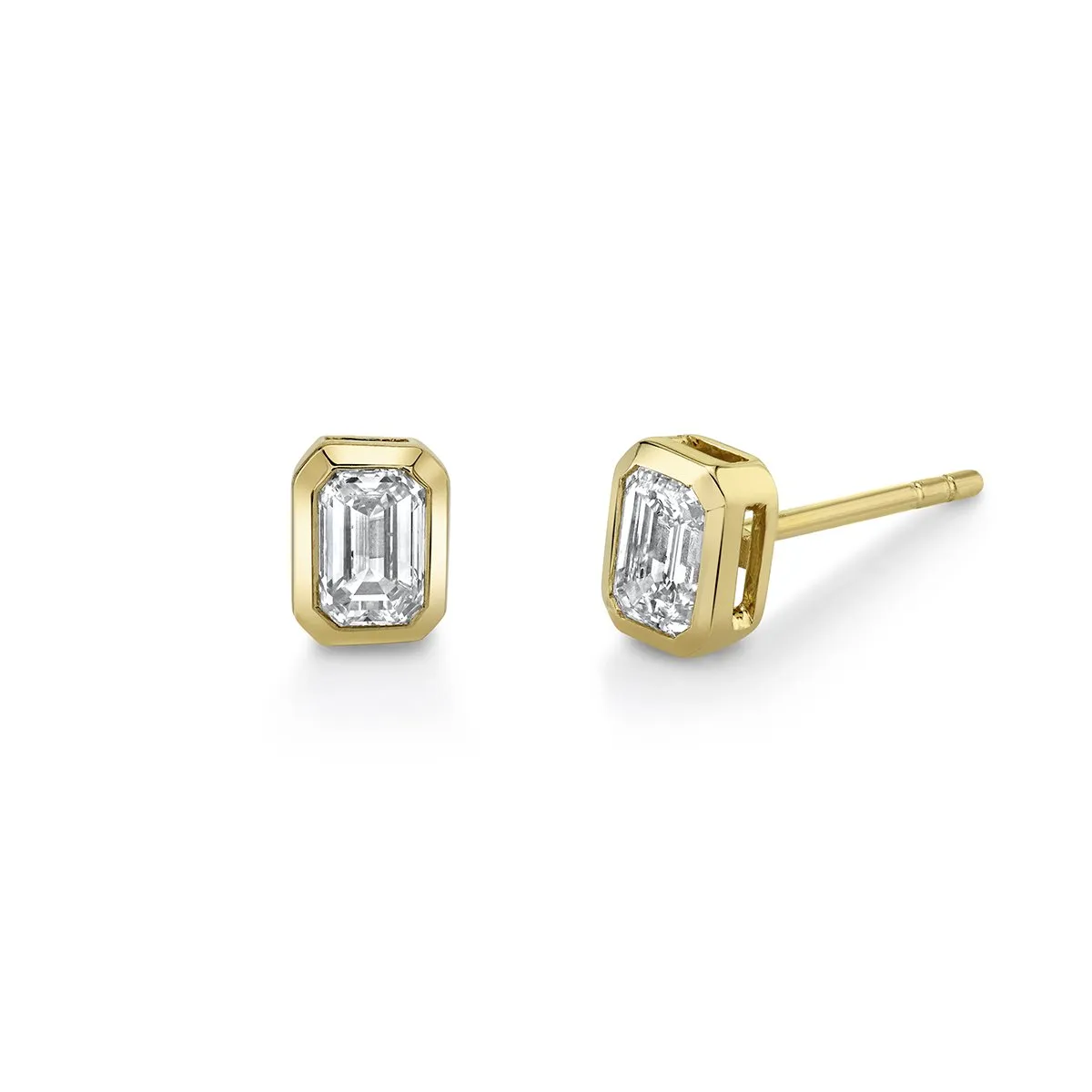 Mini Emerald Cut Diamond Stud | Ready to Ship