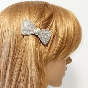 mini hair bow octant rhinestone decorated french hair barrette crystal jewel decorated women hair accessory