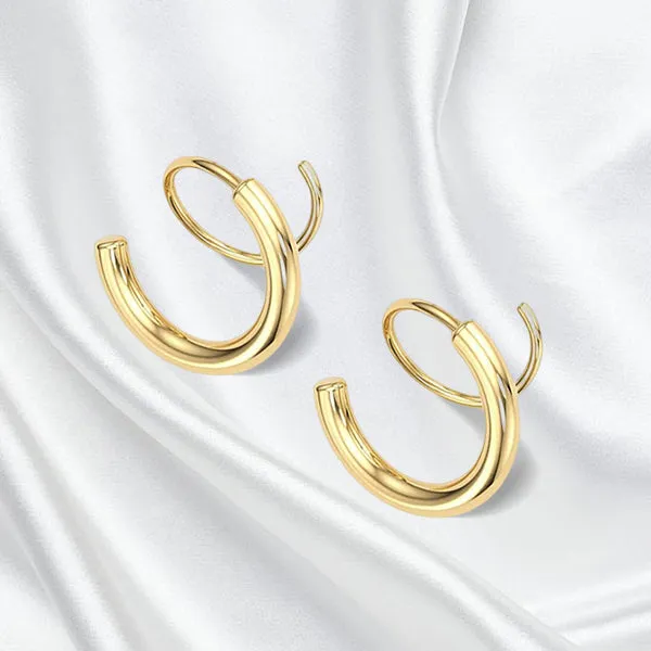 Minimalist Twist Wrap Crawler Climber Cuff Earrings