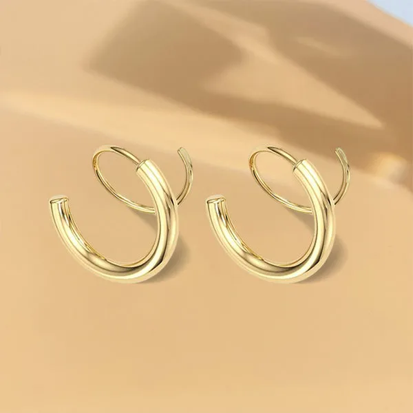 Minimalist Twist Wrap Crawler Climber Cuff Earrings