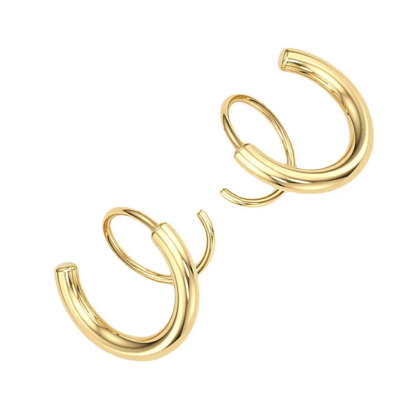 Minimalist Twist Wrap Crawler Climber Cuff Earrings