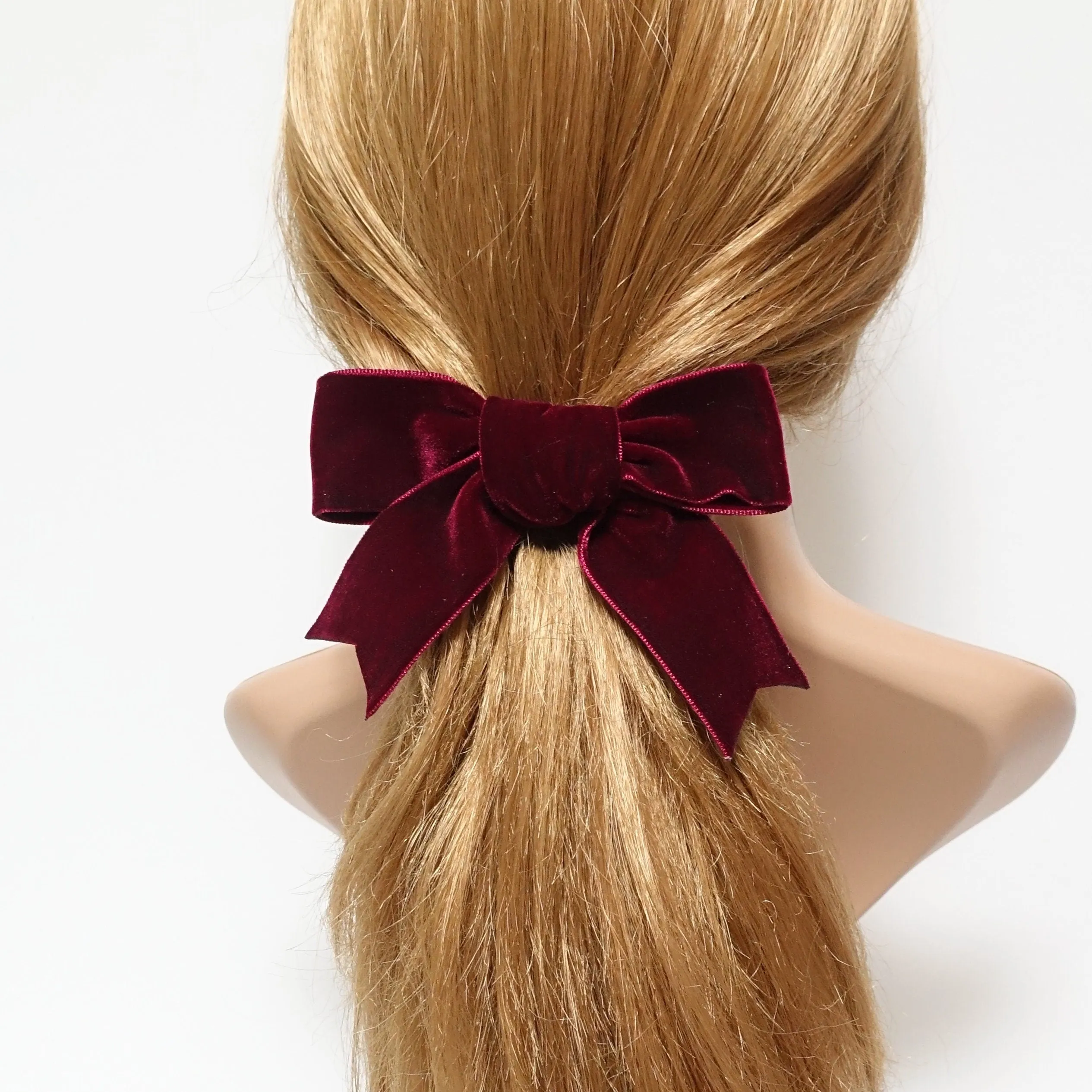 moderate black velvet tail bow french barrette 2 prong hair clip basic hair clip for women