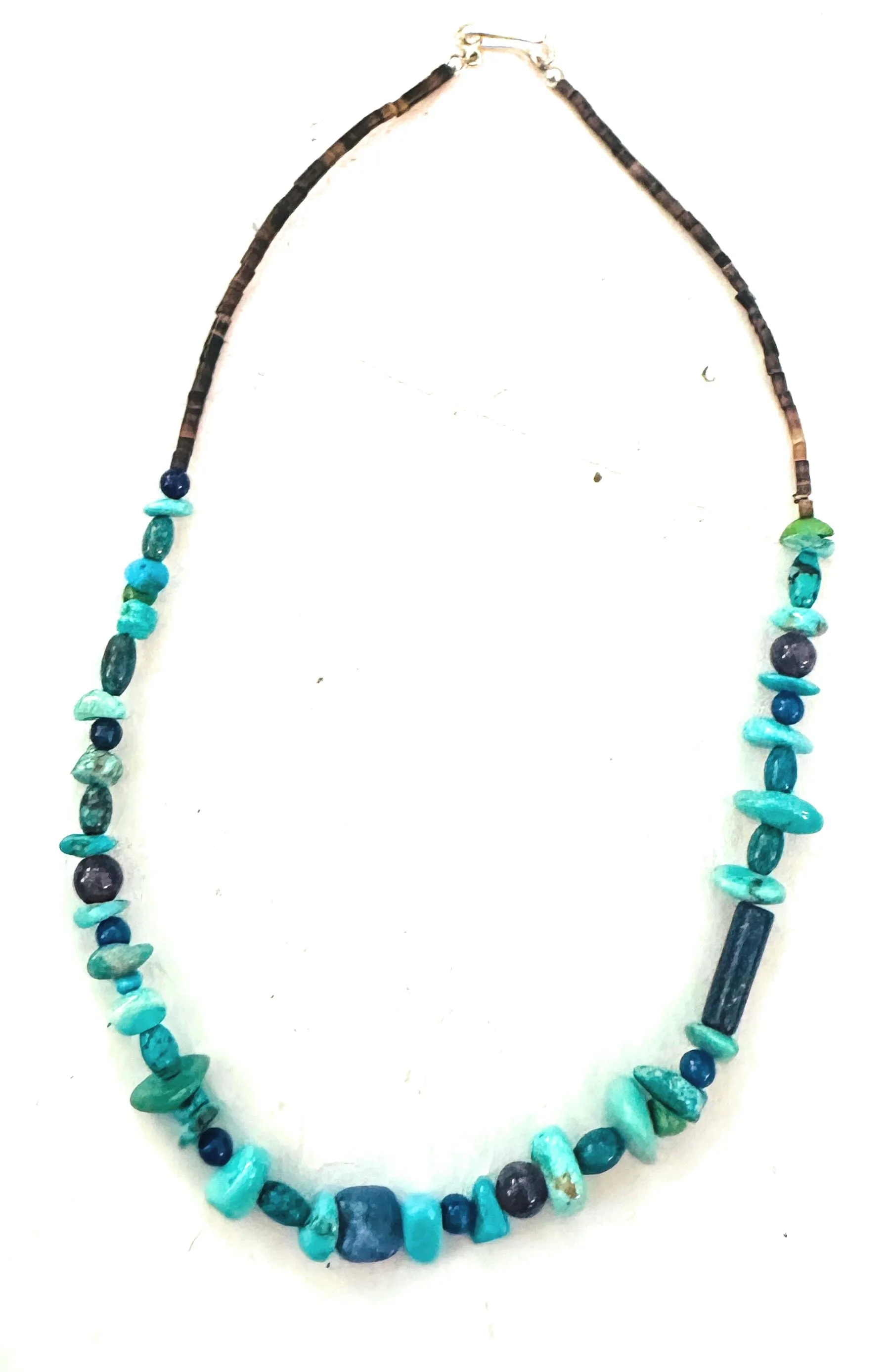 Navajo Multi Stone & Sterling Silver Beaded 22” Necklace