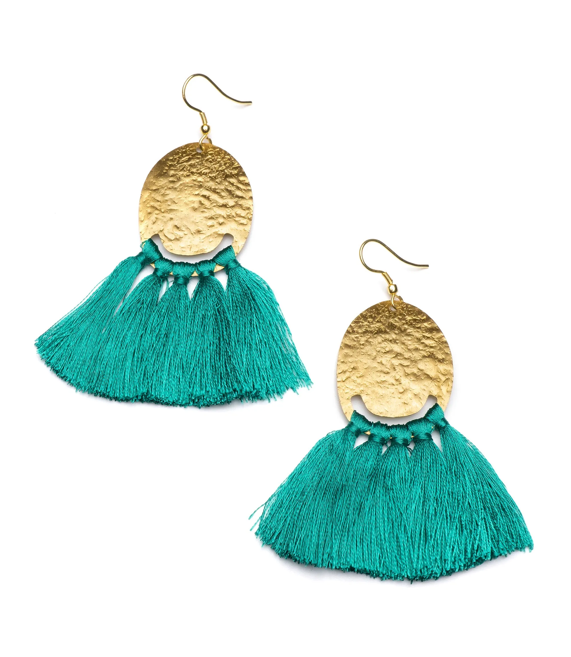 Nihira Tassel Earrings Teal (Jewelry)