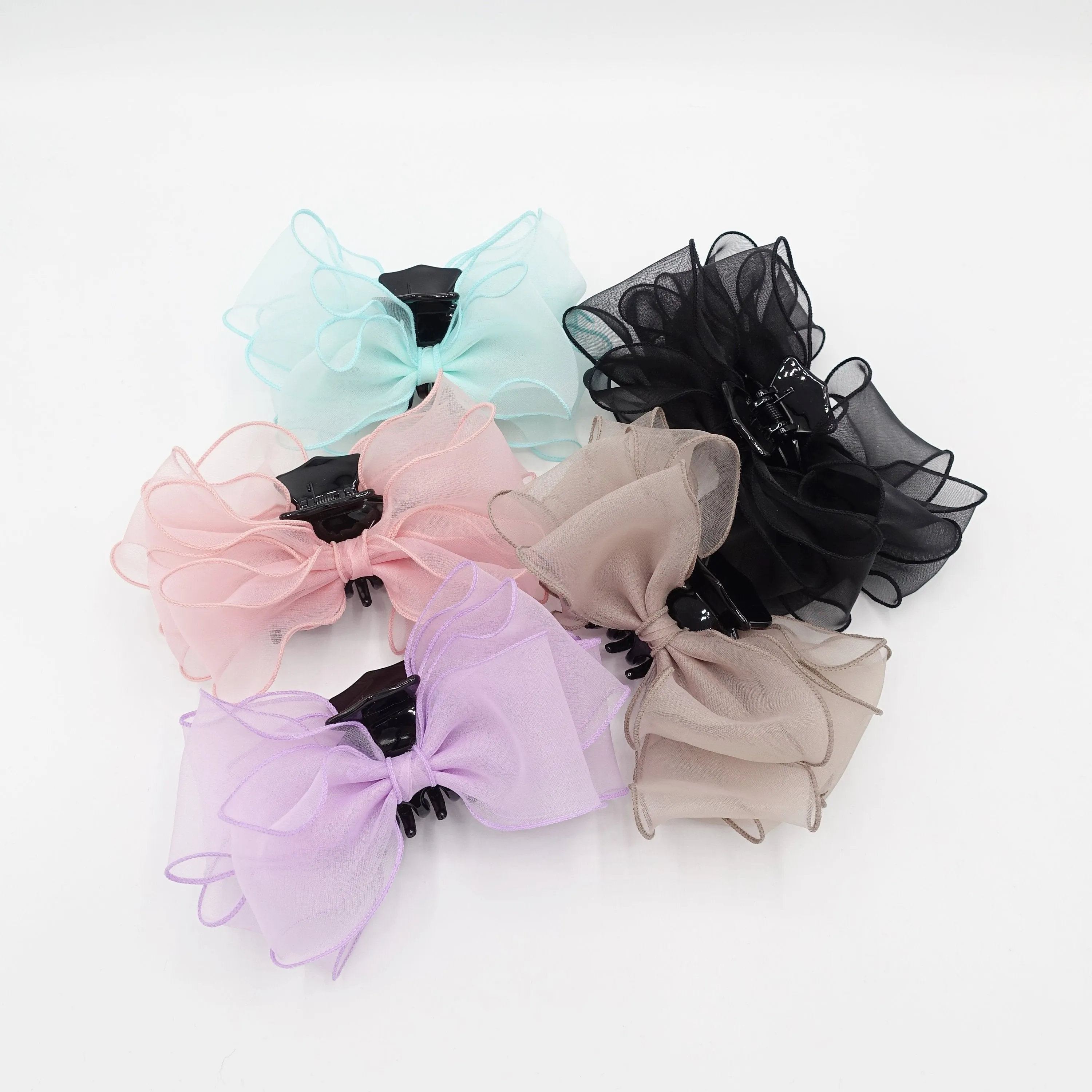 organza bow hair claw Spring Summer hair accessory for women