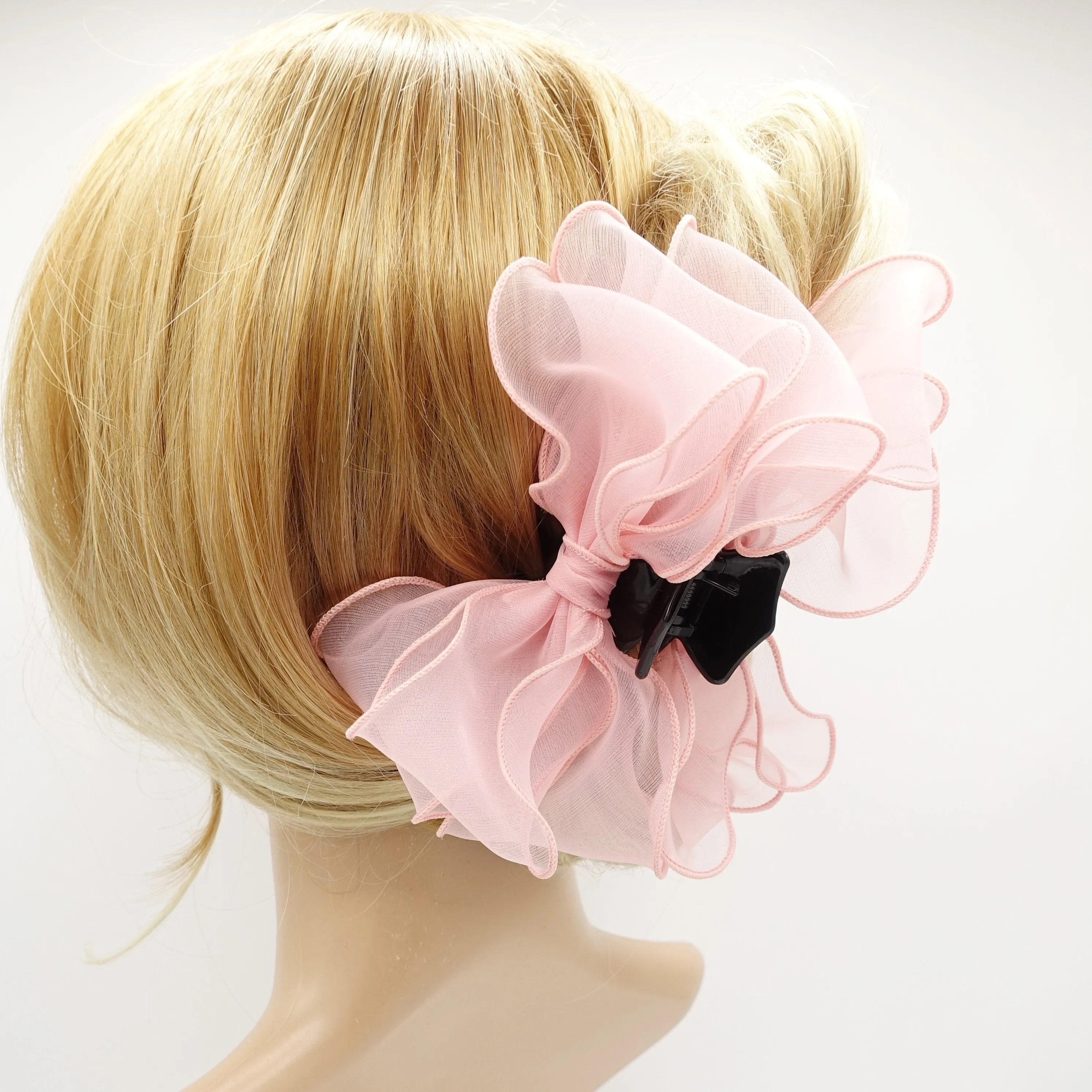 organza bow hair claw Spring Summer hair accessory for women