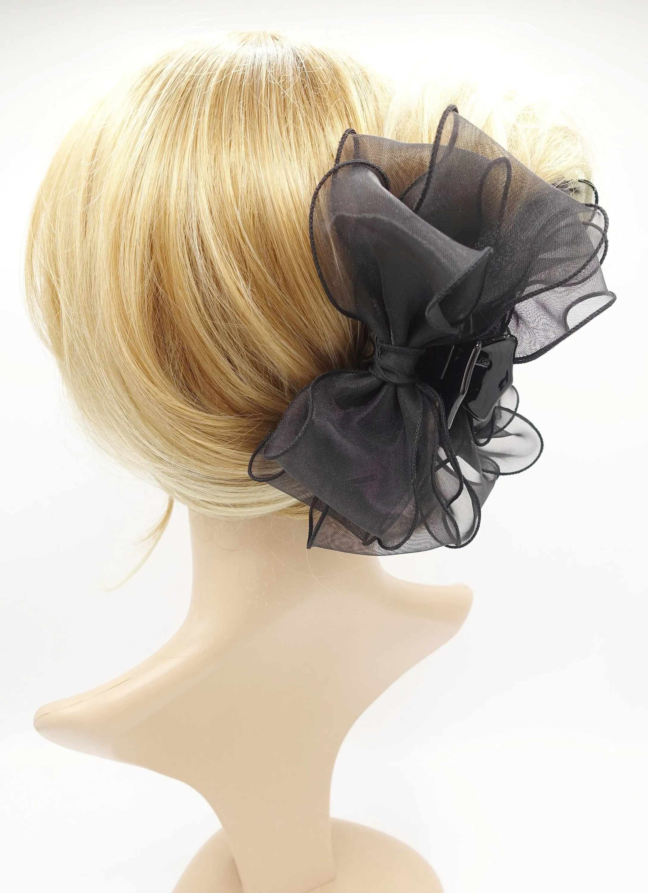 organza bow hair claw Spring Summer hair accessory for women