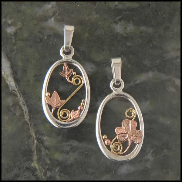 Oval Pendants with Ivy or Shamrocks