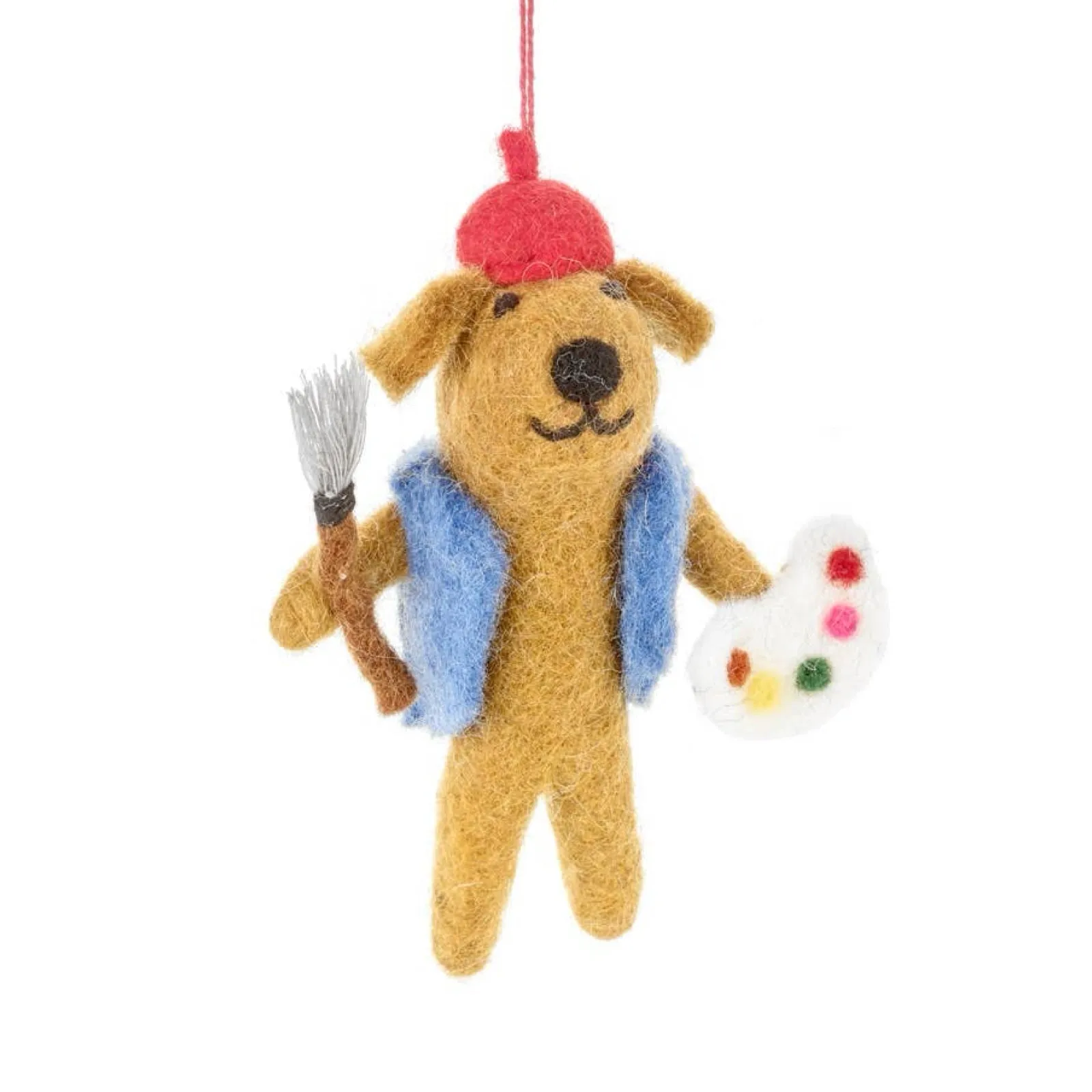 Painting Pooch Felt Ornament 4.75"