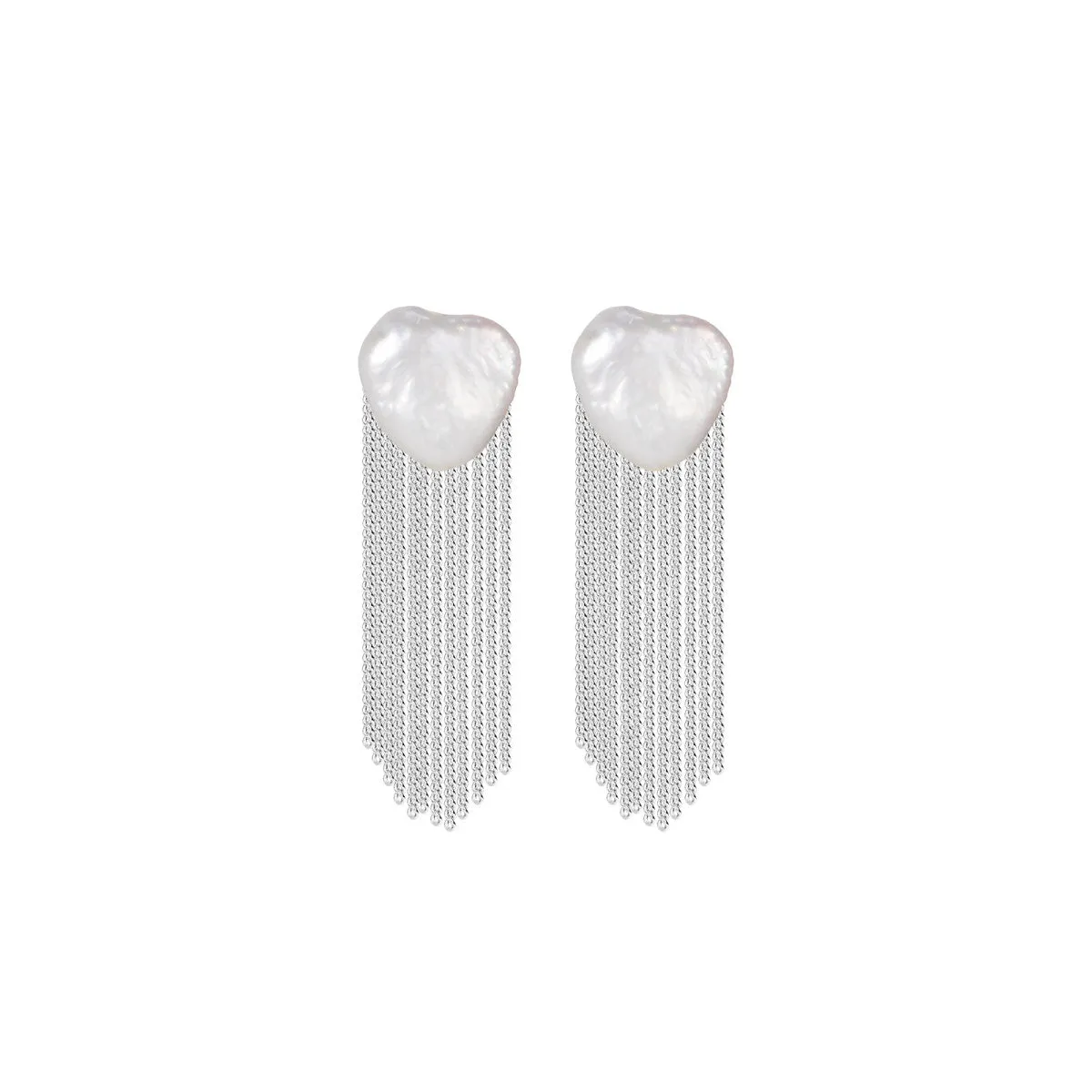 Party Duster Tassel Silver Earrings