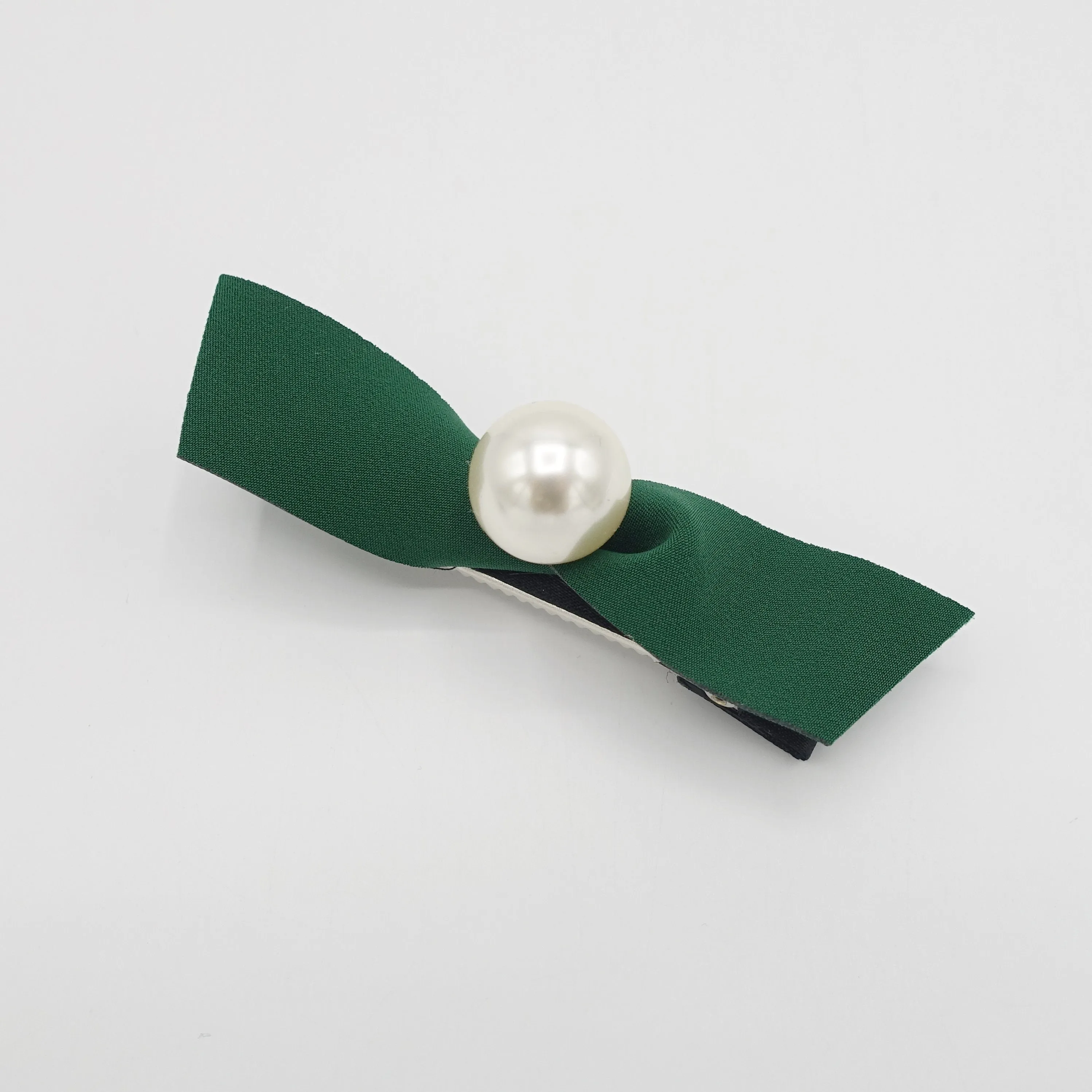 pearl hair bow clip