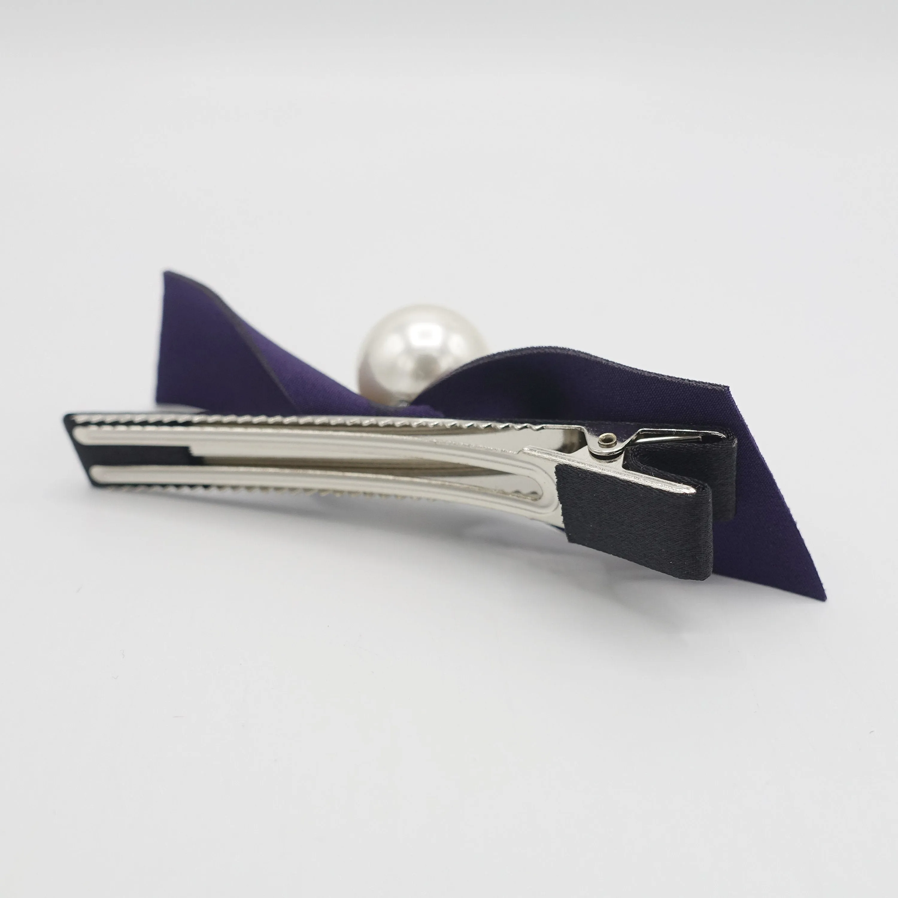 pearl hair bow clip