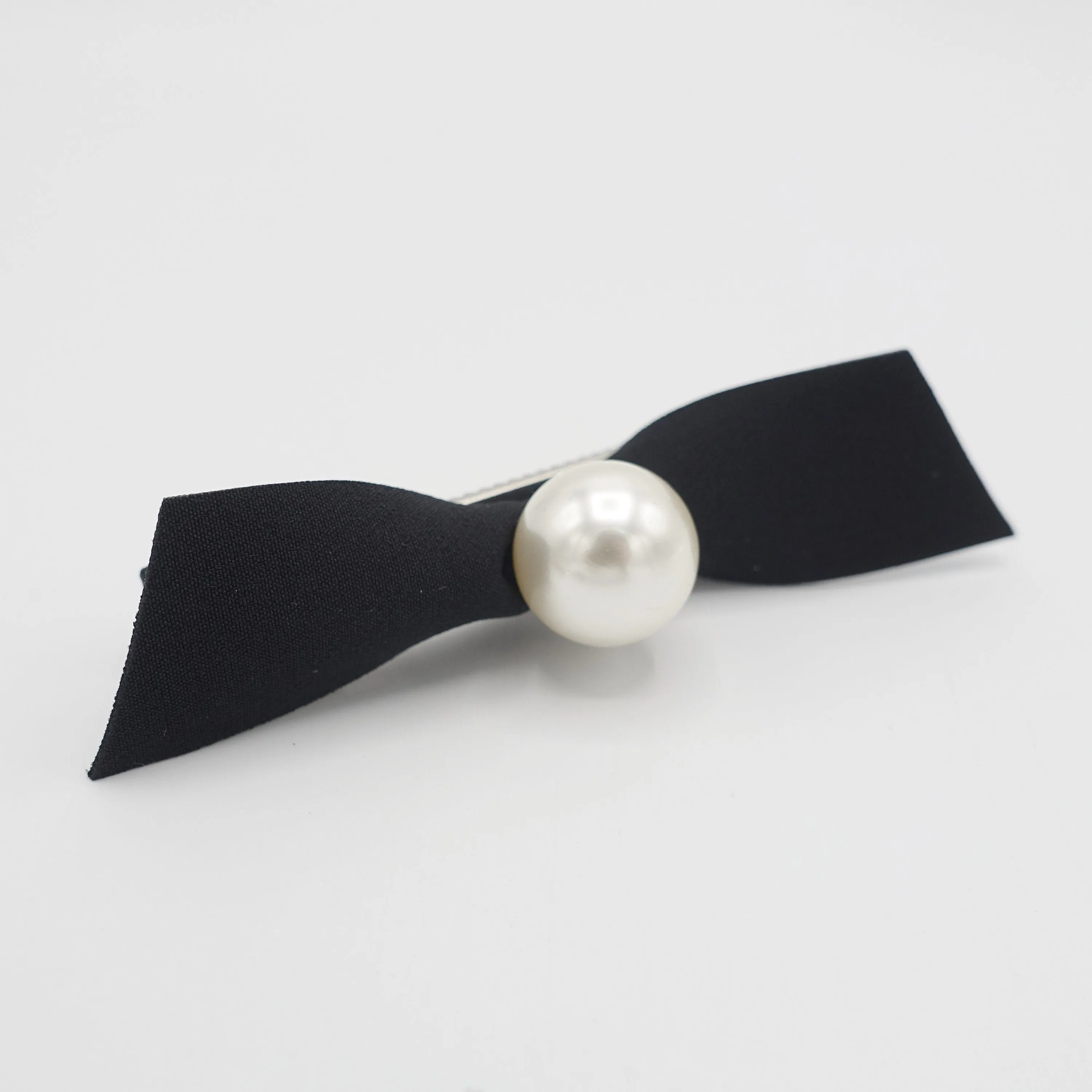 pearl hair bow clip