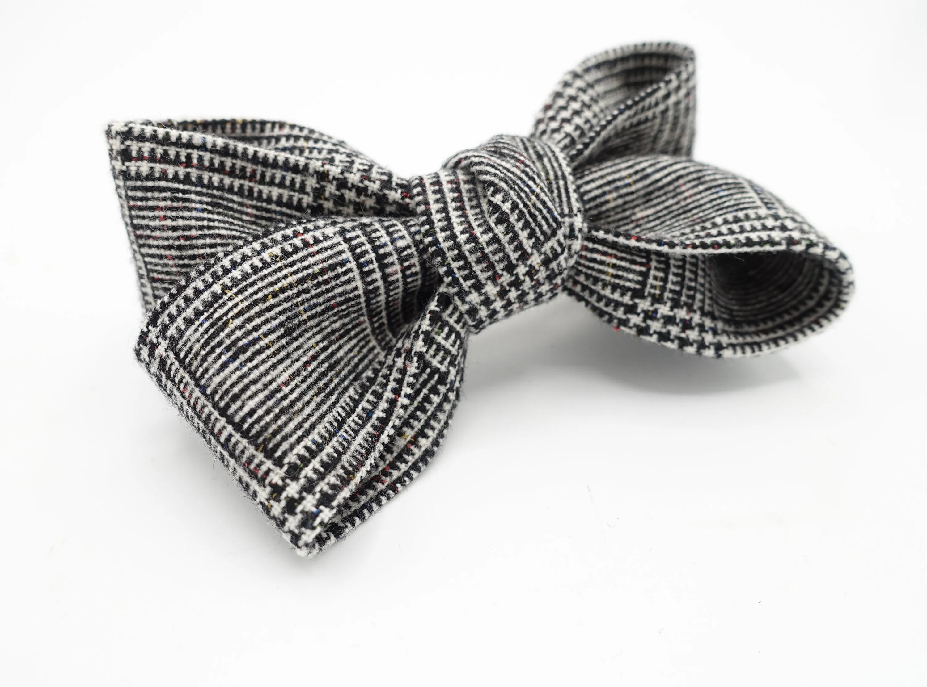 plaid check x pattern hair bow woolen Fall Winter women accessory