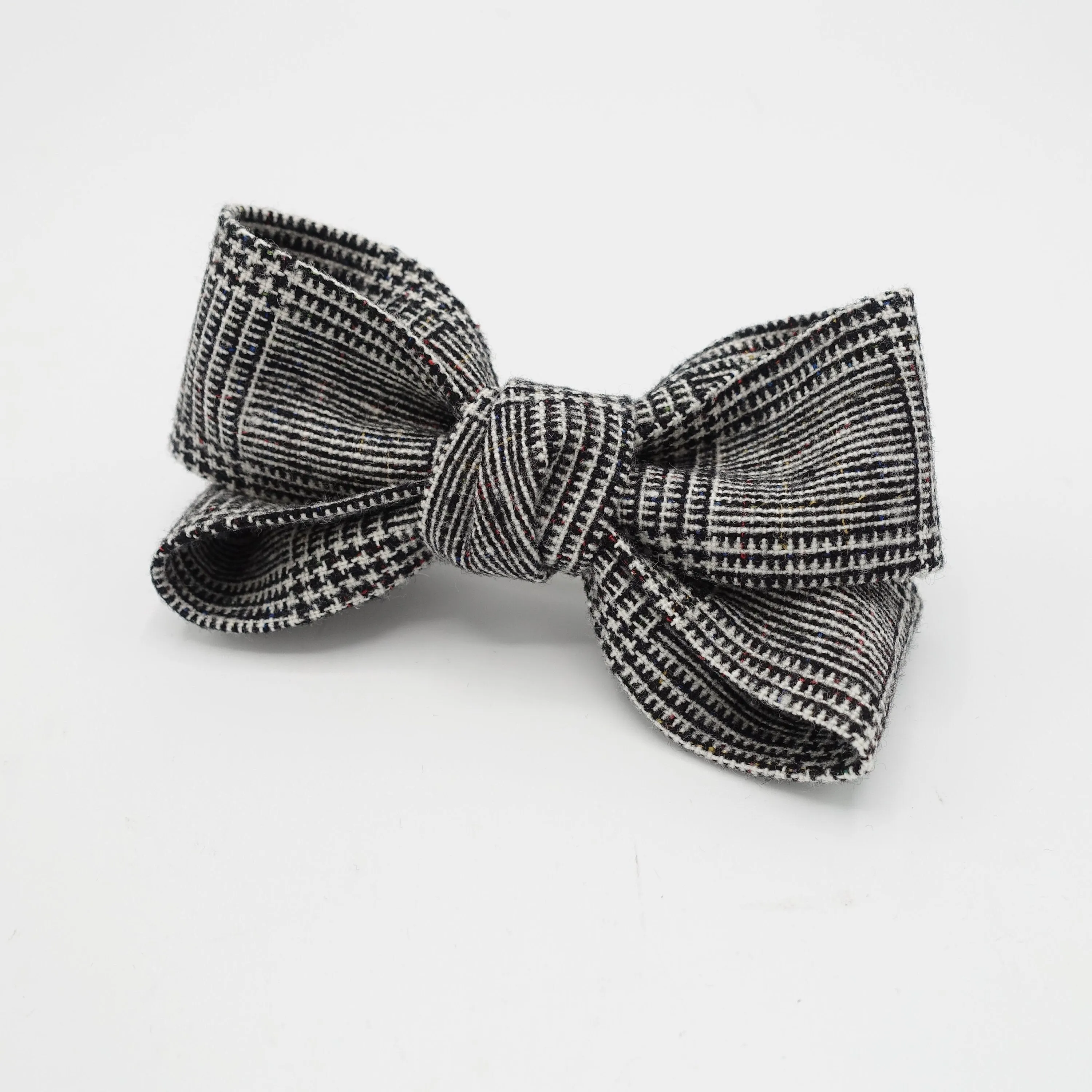 plaid check x pattern hair bow woolen Fall Winter women accessory