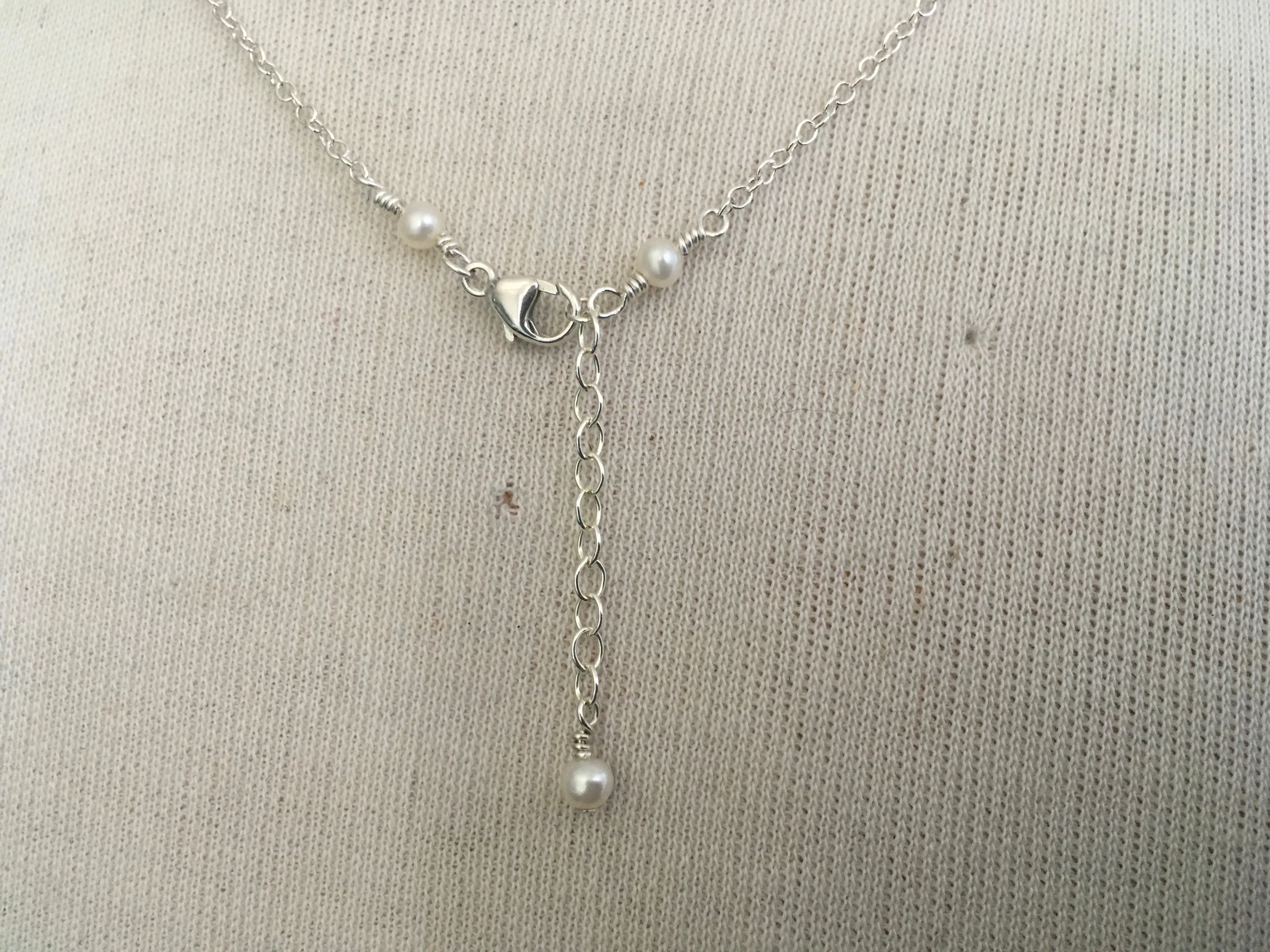 Real Freshwater Pearl Pendant Necklace | Five Pearl Choker | Bridesmaid Gift | 30th Birthday Gift for Her