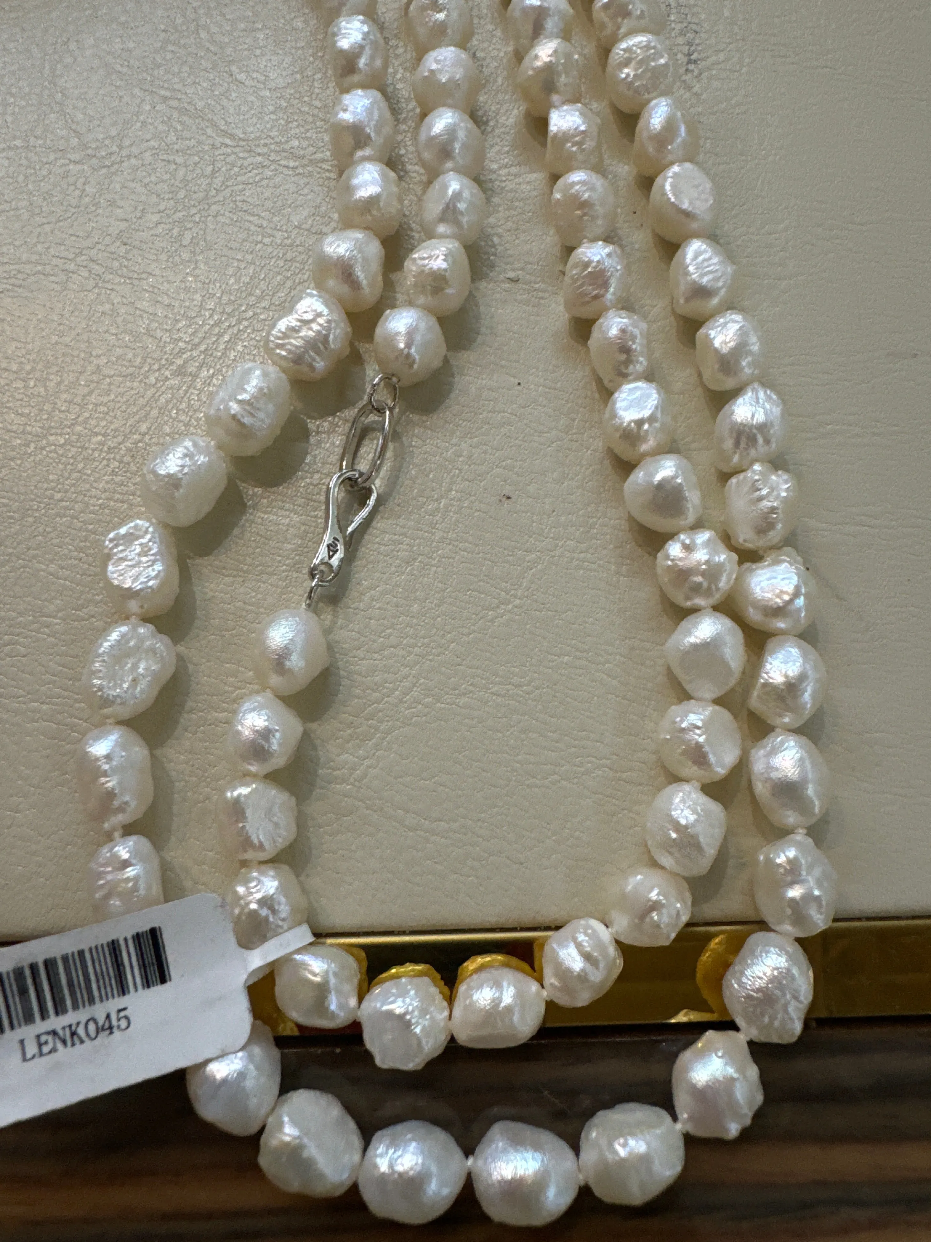 Rose Bud White Pearl Strand