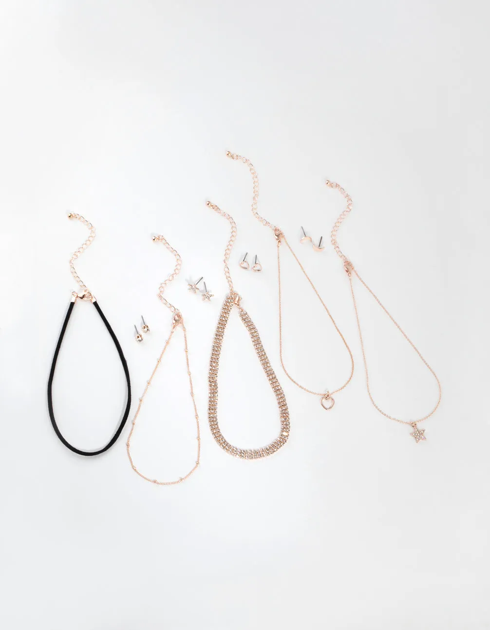 Rose Gold Choker & Earring Set