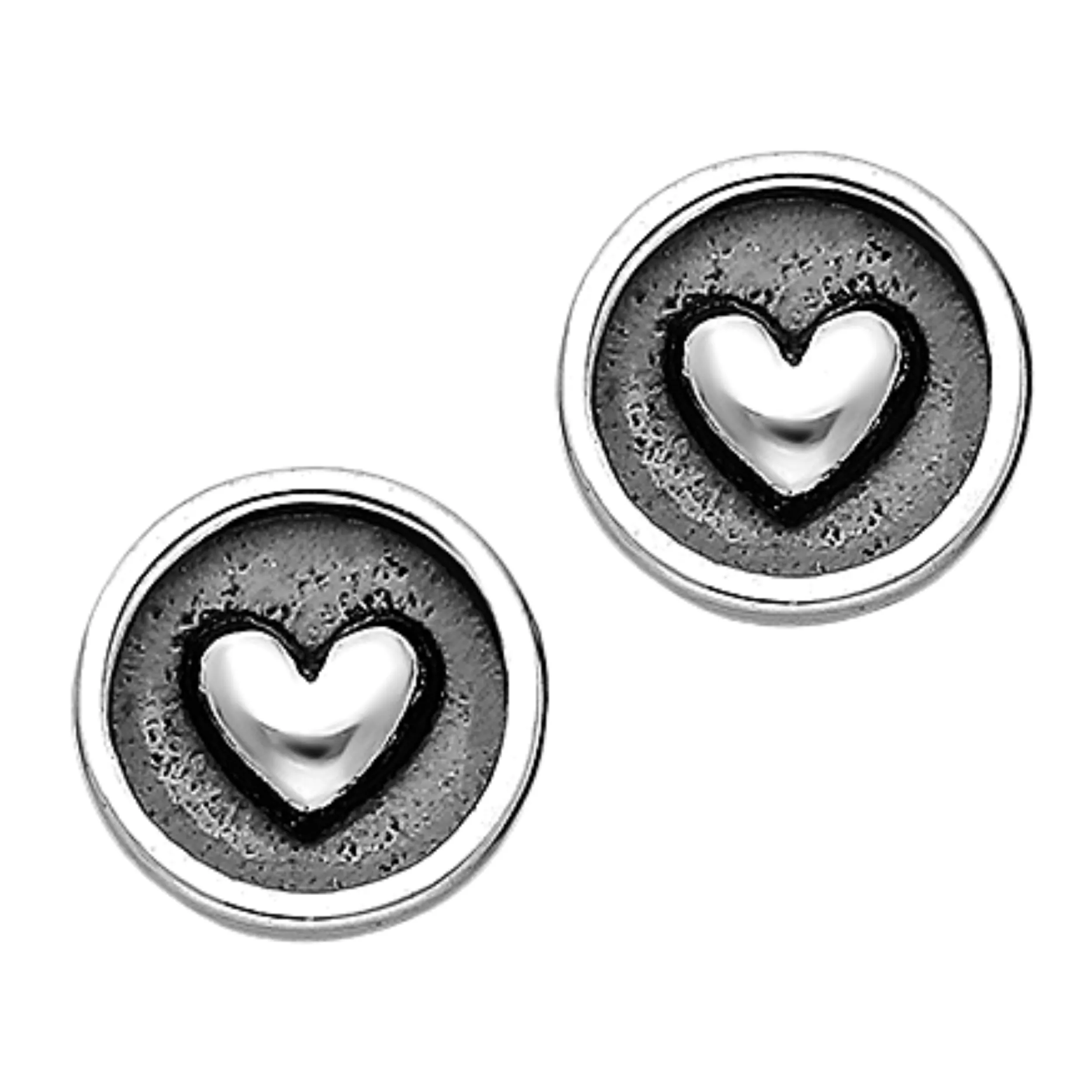 Round Heart Stud Earrings