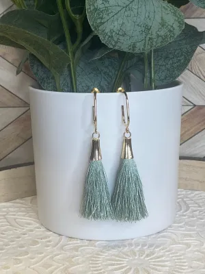 Sage tassel earrings