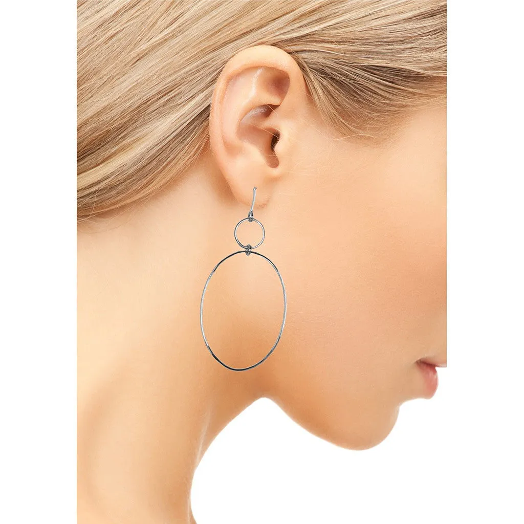 Silver Double Hoop Earrings