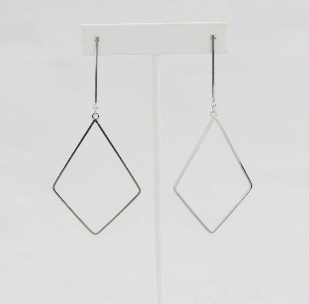 Silver geometric earrings