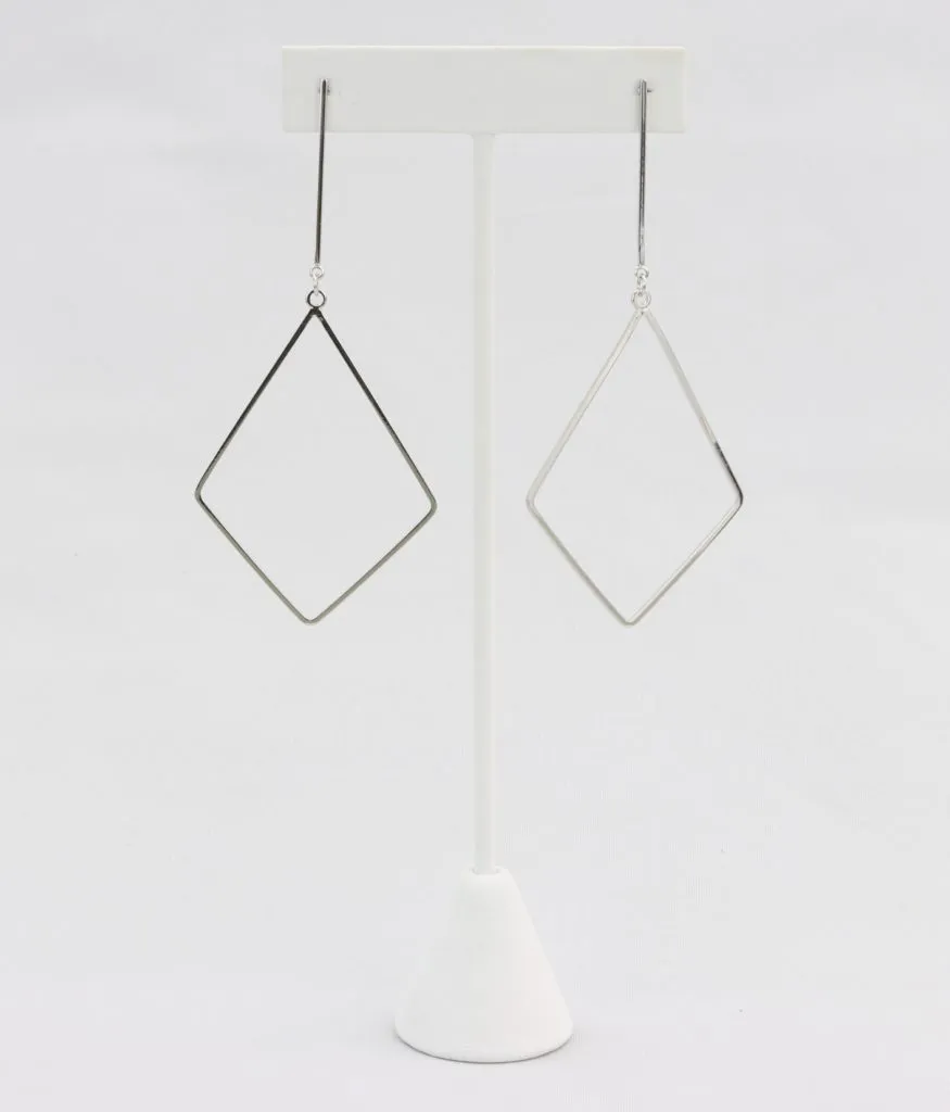 Silver geometric earrings