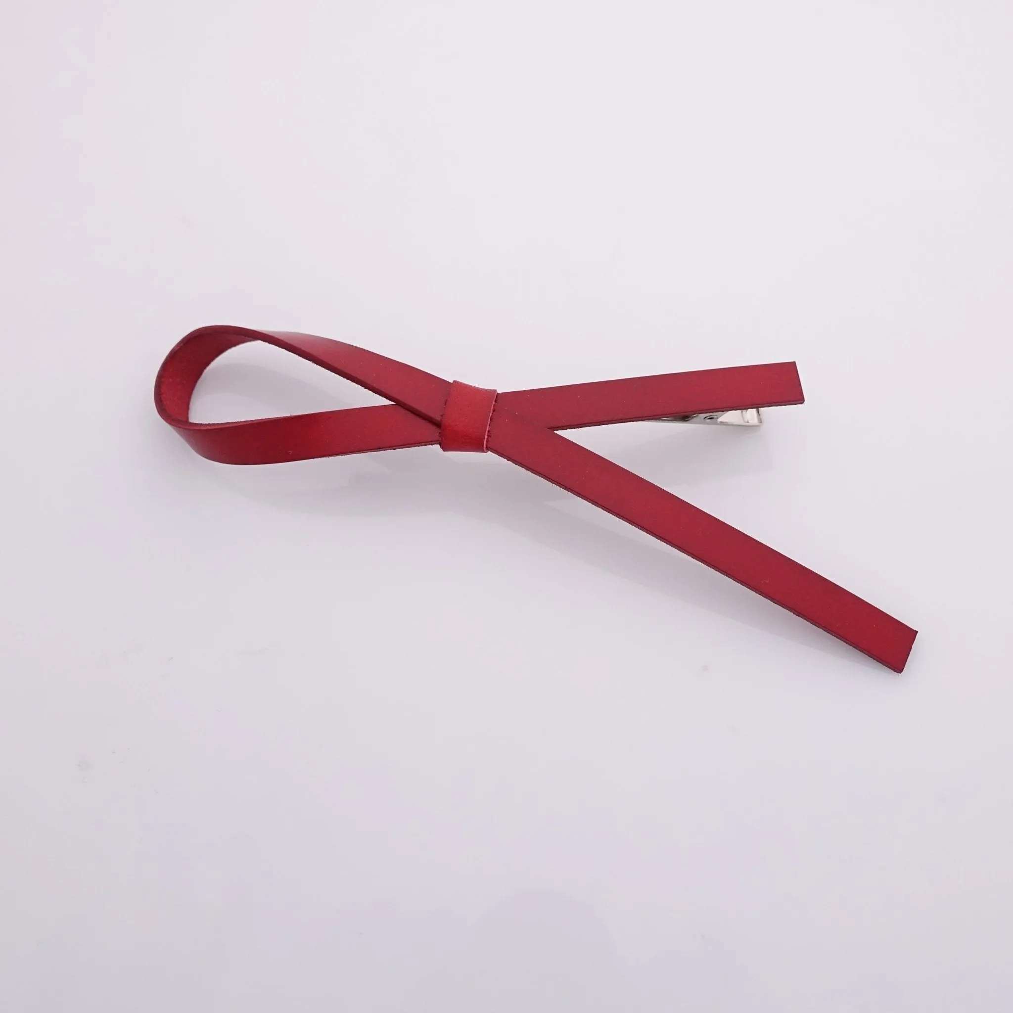 simple leather ribbon hair clip stylish women hair accessory